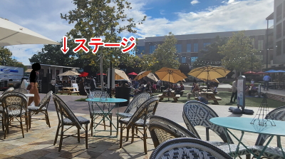 クレープ屋さんからみたステージ